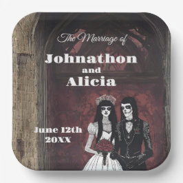 Hochzeitstischdekorationen im Gothstil Dark Moody Pappteller