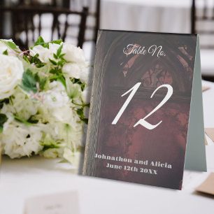 Hochzeitstischdekorationen im Gothstil Dark Moody Tischaufsteller