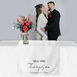 Hochzeitstischläufer Benutzerdefiniert Herr und Fr Wandteppich