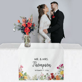 Hochzeitstischläufer Benutzerdefinierte Blumen Gar Wandteppich