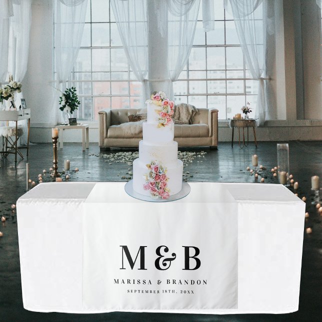 Hochzeitstischläufer Monogramm Zeichen Wandteppich (Wedding Sweetheart Table Runner Decor Monogram Tapestry)