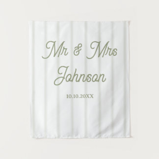 Hochzeitstischläufer, Salbeigrüne Tapetenbanner Wandteppich