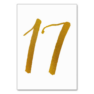 Hochzeitstischnummern - Casual Brush-Schrift -17 Tischnummer