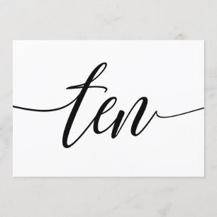 Hochzeitstischnummern - Luxus-Typografie - Schwarz Einladung