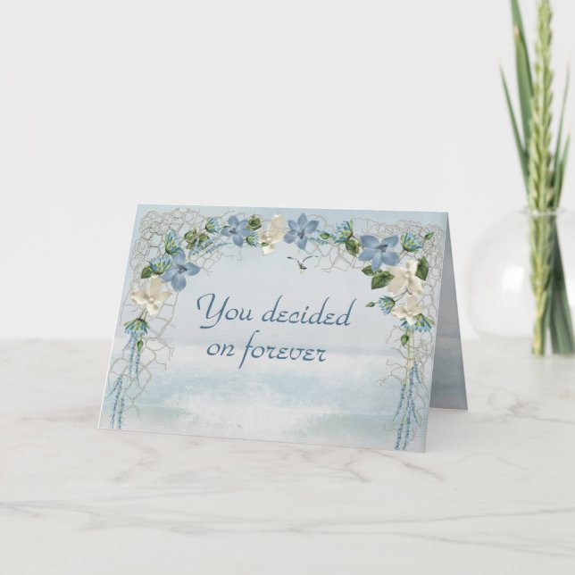 Hochzeitstorch auf der Blume Ozeanwasser Karte (Vorderseite)