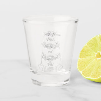 Hochzeitstorte Design Mrs & Mrs Schnapsglas