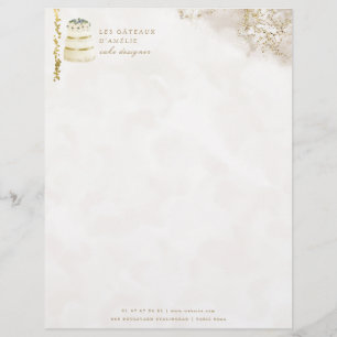 Hochzeitstorte-Designer-Bäckerei-Goldmarmor Briefbogen
