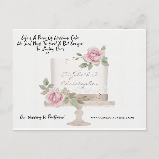 Hochzeitstorte - Gewitterter Wechsel des Datums ve Postkarte (Vorderseite)