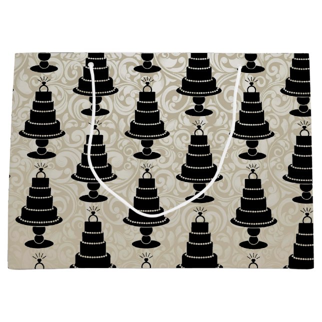 Hochzeitstorte Große Geschenktüte (Vorderseite)