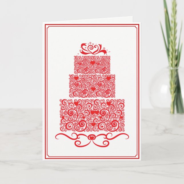 Hochzeitstorte Karte (Vorderseite)