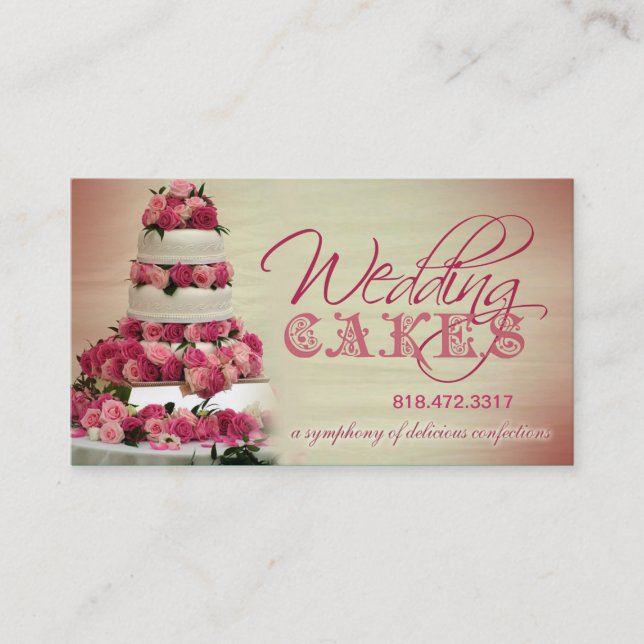 Hochzeitstorte-Konfektionsartikel-Event-Planer Visitenkarte (Vorderseite)