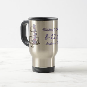 Hochzeitstorte Lila Rosen Personalisierte Braut Br Reisebecher