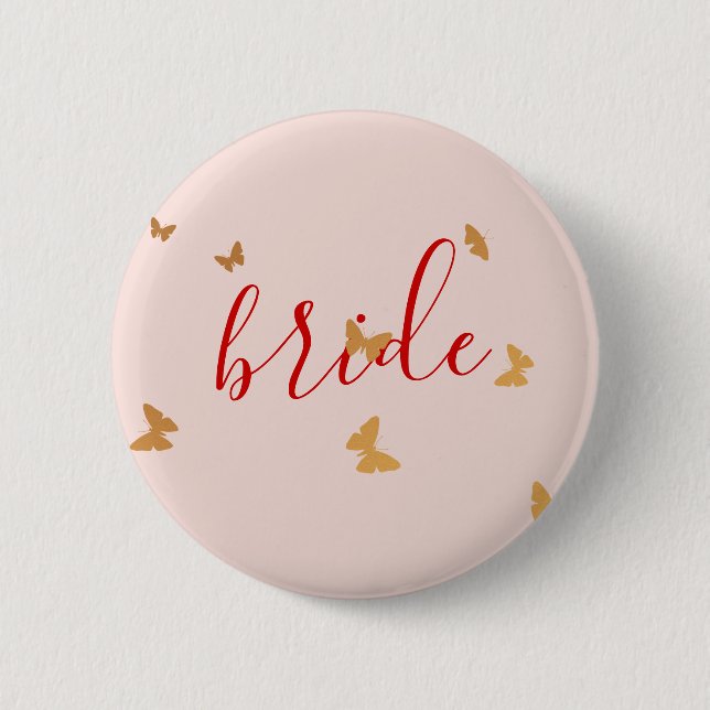 Hochzeitstorte Schmetterlinge Button (Vorderseite)