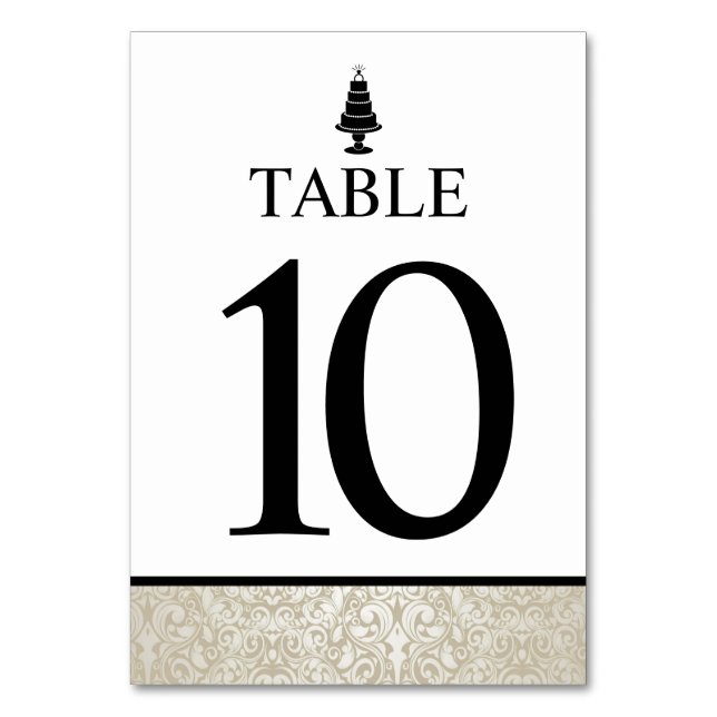 Hochzeitstorte Tischnummer (Vorderseite)