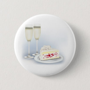 Hochzeitstorte und Champagne Button