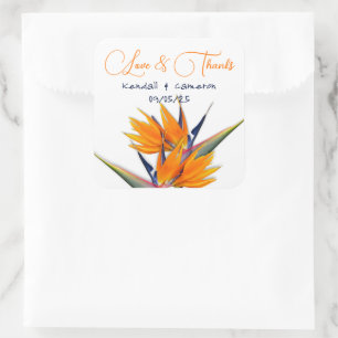 Hochzeitstorte von Paradies Blume Vielen Dank Quadratischer Aufkleber