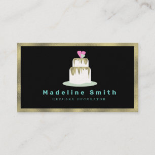 Hochzeitstorten-Dekorateur Torte Logo Ebenen Gold Visitenkarte