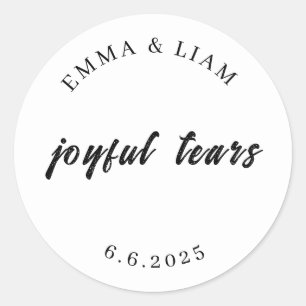 Hochzeitstücher Glückstränen Minimalist Rund  Runder Aufkleber