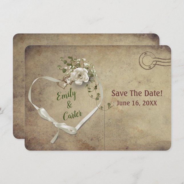 Hochzeitstuhlherz Save the Date (Vorne/Hinten)