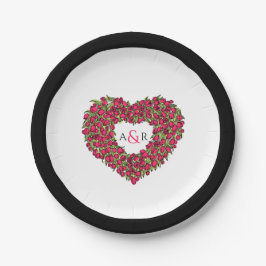 Hochzeitstuppenkulpplätzchen, Monogramm, Blume Pappteller