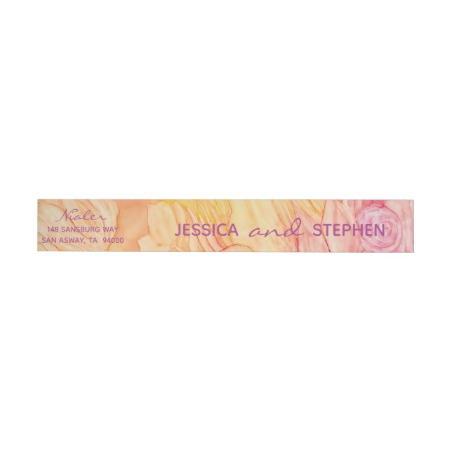 Hochzeitsumschlag WrapAround Label Frische Blume (Person)
