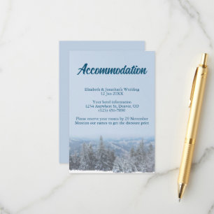 Hochzeitsunterkunft im Snowy Mountain Forest Begleitkarte