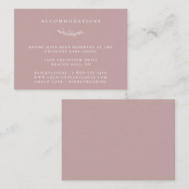 Hochzeitsunterkünfte in der Rose Dusty Botanical B Begleitkarte