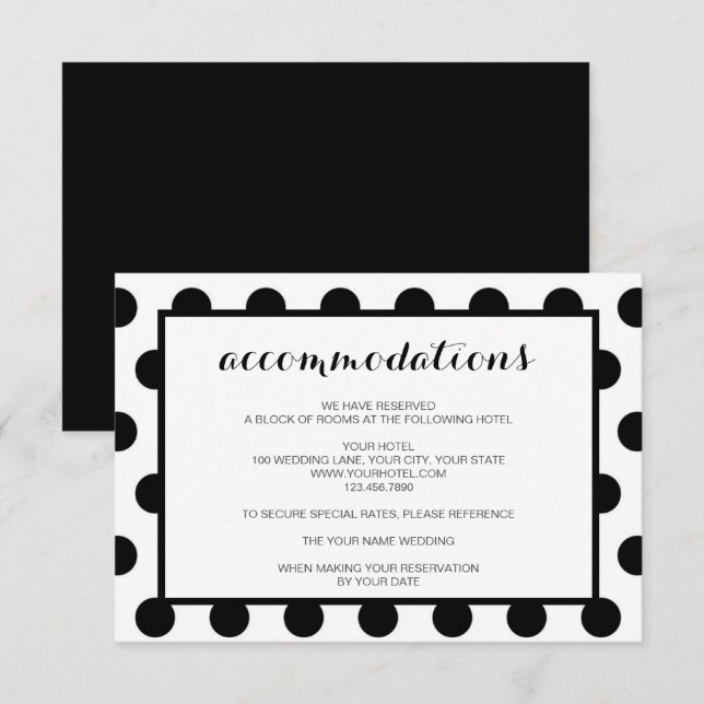 Hochzeitsunterkünfte| Klassische schwarze Umschlie Einladung (Vorne/Hinten)