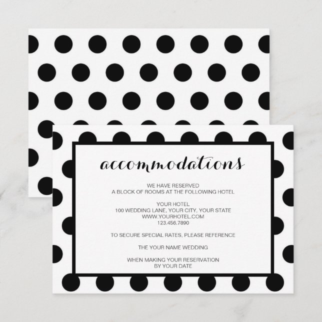 Hochzeitsunterkünfte| Klassische schwarze Umschlie Einladung (Vorne/Hinten)