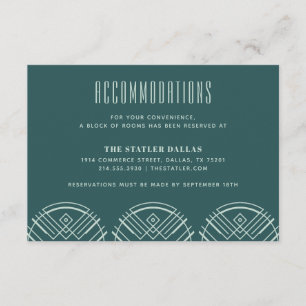 Hochzeitsunterkunftkarte Deco Scallops - Grün Begleitkarte