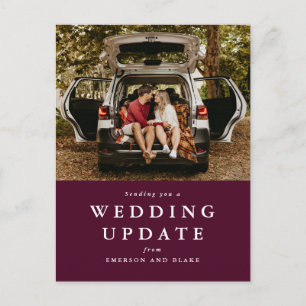 Hochzeitsupdate Datum ändern Maroon-Foto Postkarte