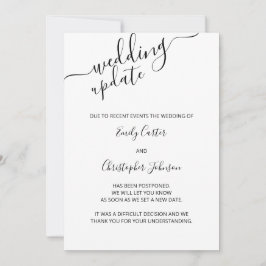 Hochzeitsupdate Elegante Script Postponement Card Save The Date