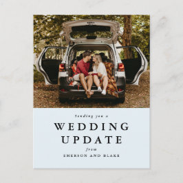Hochzeitsupdate hellblau postkarte