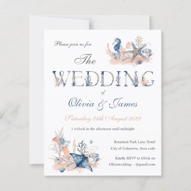 Hochzeitsveranstaltung für Wasserfarben (Vorderseite)