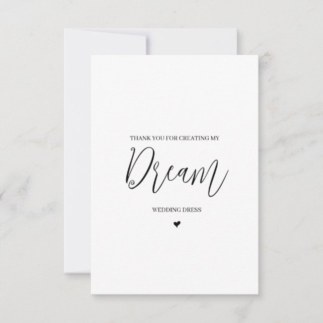 Hochzeitsverkäufer Dankeschön Karte - Seamstress (Vorderseite)