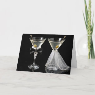 Hochzeitsverlobungs-Martini-Cocktails Karte