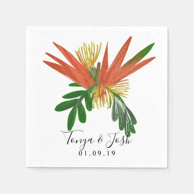 Hochzeitsvogel des Paradies Tropic Serviette (Vorderseite)