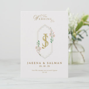 Hochzeitsvorlage für Monogramm Einladung