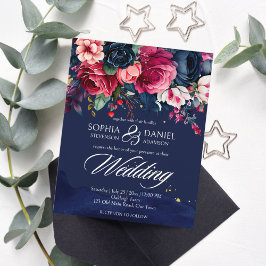 Hochzeitsvorlage für Navy Rosa Rosen