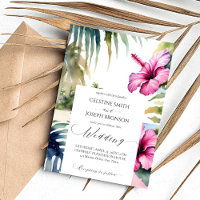 Hochzeitsvorlage für tropische Strandpalmen Hibisk