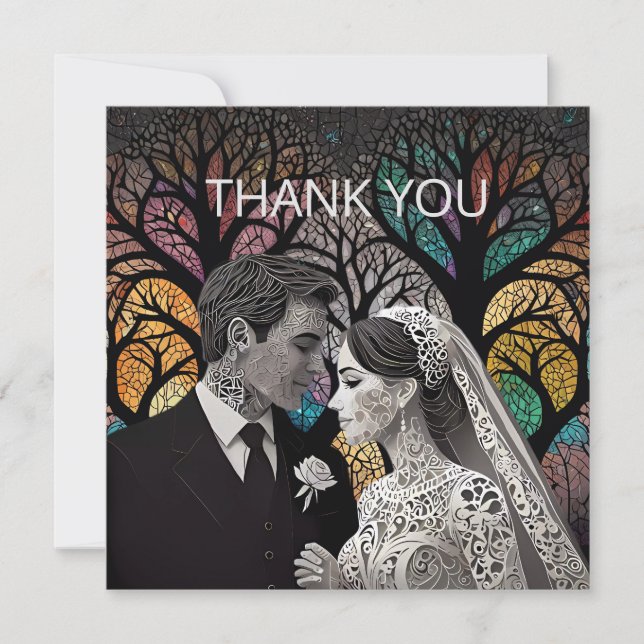 Hochzeitsvorstellungen und Geschenke Dankeskarte (Vorderseite)