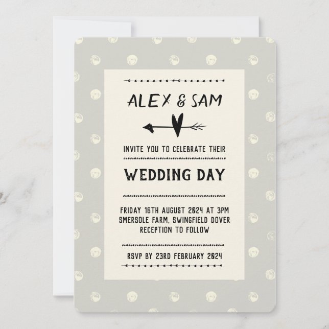 Hochzeitsvortrag Modernes Design Einladung (Vorderseite)