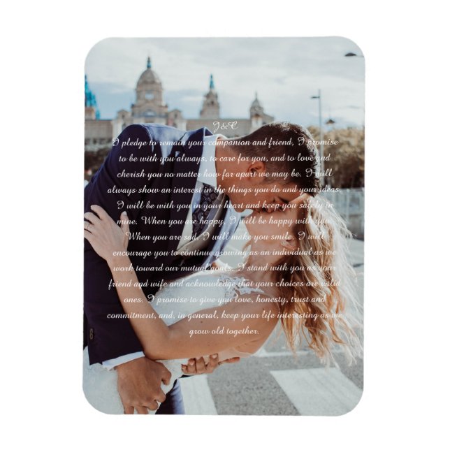 Hochzeitsvows Imitate gepackt Leinwand drucken Magnet (Vertikal)