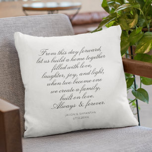 Hochzeitsvows Personalisierte Kalligraphie Neuaufl Kissen