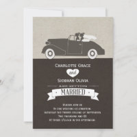 Hochzeitswagen zwei Bräute Lesben Hochzeit