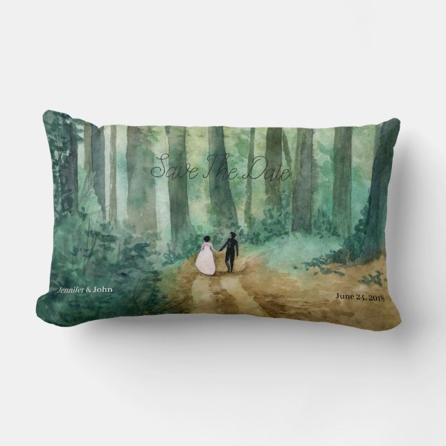 Hochzeitswaldlandschaft Lendenkissen (Vorderseite)