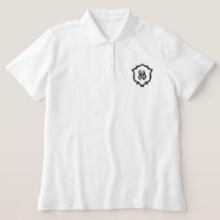 Hochzeitswappen-Monogramm besticktes Damen-Polohem