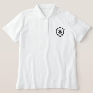 Hochzeitswappen-Monogramm besticktes Damen-Polohem