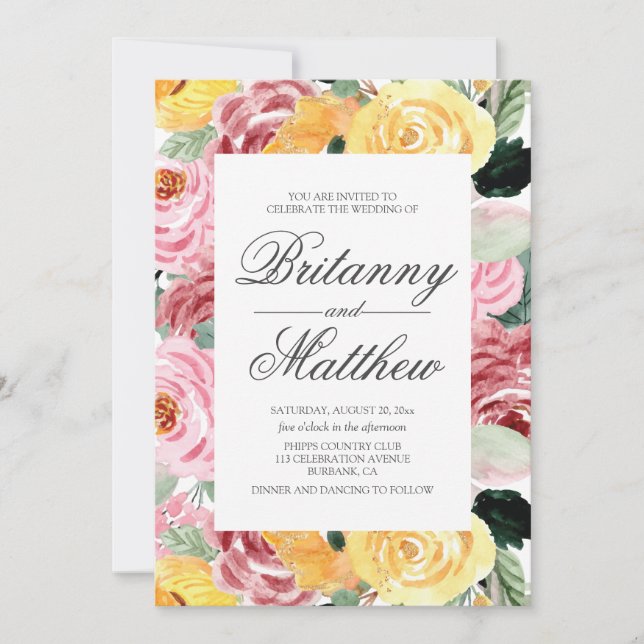 Hochzeitswasser Einladung (Vorderseite)