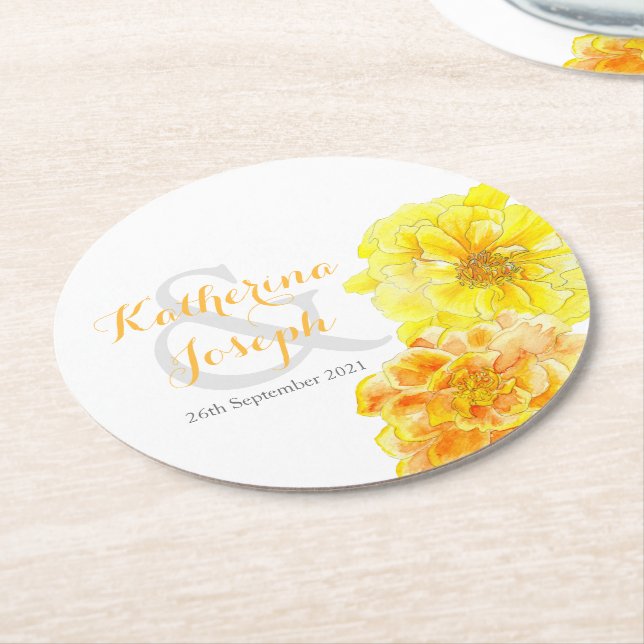Hochzeitswasserfarbe Blume Untersetzer (Angewinkelt)